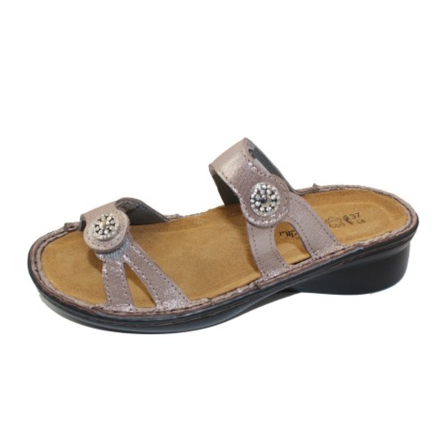 Women'S Naot Wedges | Naot Women'S Triton In Silver Threads Leather