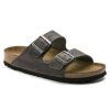 Men'S Birkenstock Casual & Everyday | Birkenstock Men'S Arizona Soft Footbed In Iron Oiled Leather