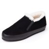 Women'S Yes Brand Shoes Loafers | Yes Brand Shoes Women'S Cynthia In Black Water Resistant Suede/White Fur