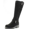 Women'S La Canadienne Platforms | La Canadienne Women'S Carson In Black Waterproof Suede