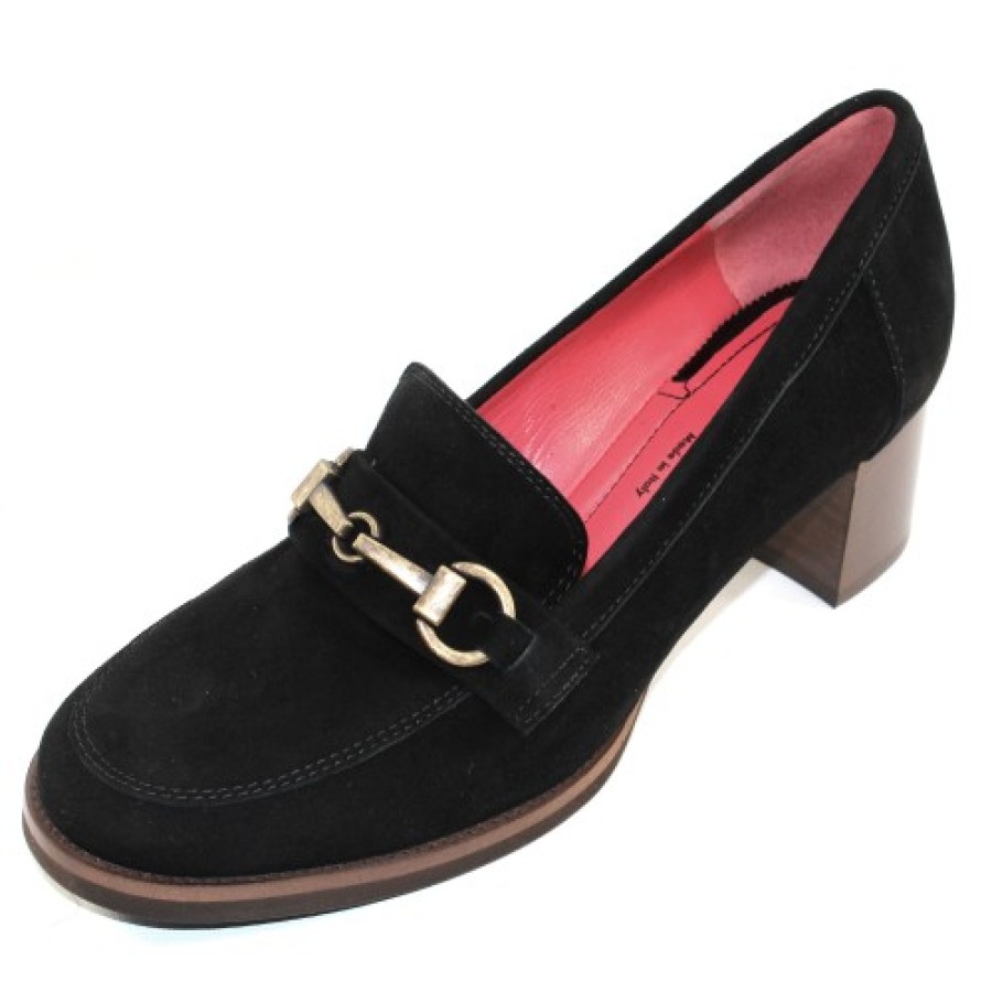 Women'S Pas De Rouge Loafers | Pas De Rouge Women'S Flavia 2508 In Black Suede