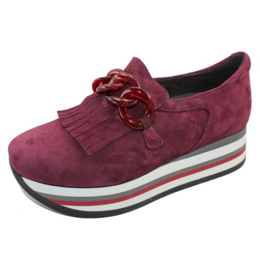 Women'S Softwaves Wedges | Softwaves Women'S Adaya 7.78.08W In Vino Velour Suede