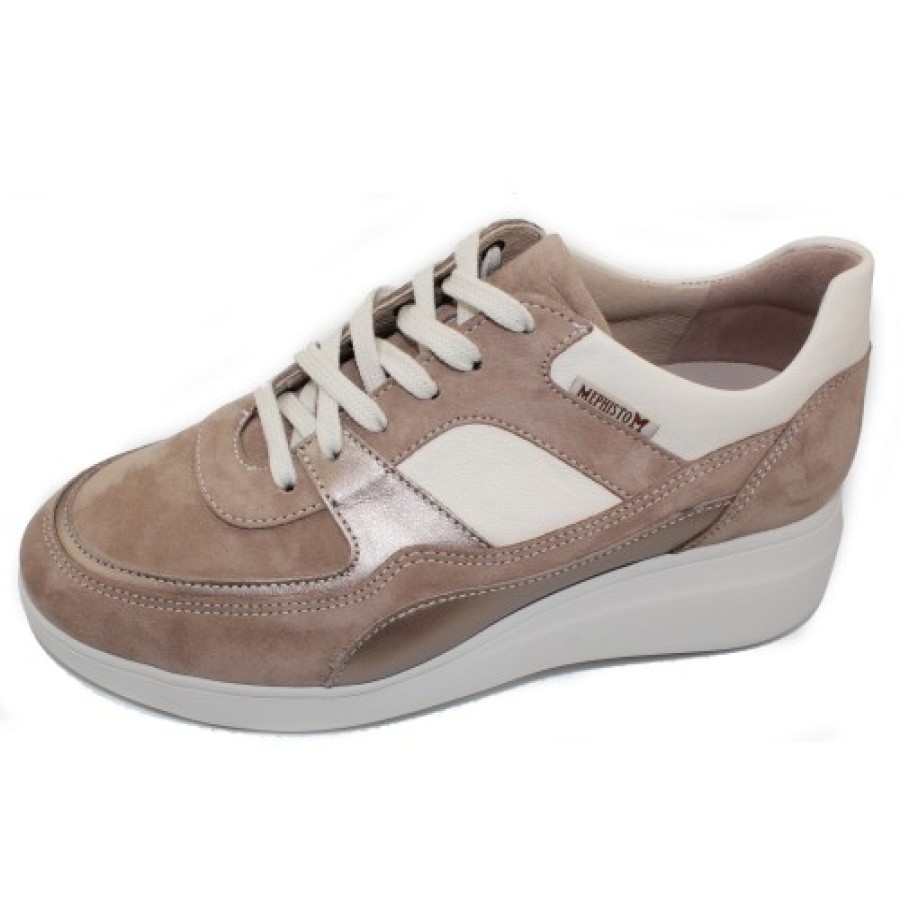 Women'S Mephisto Wedges | Mephisto Women'S Ludvina In Light Taupe Velcalf Leather 12218/10125