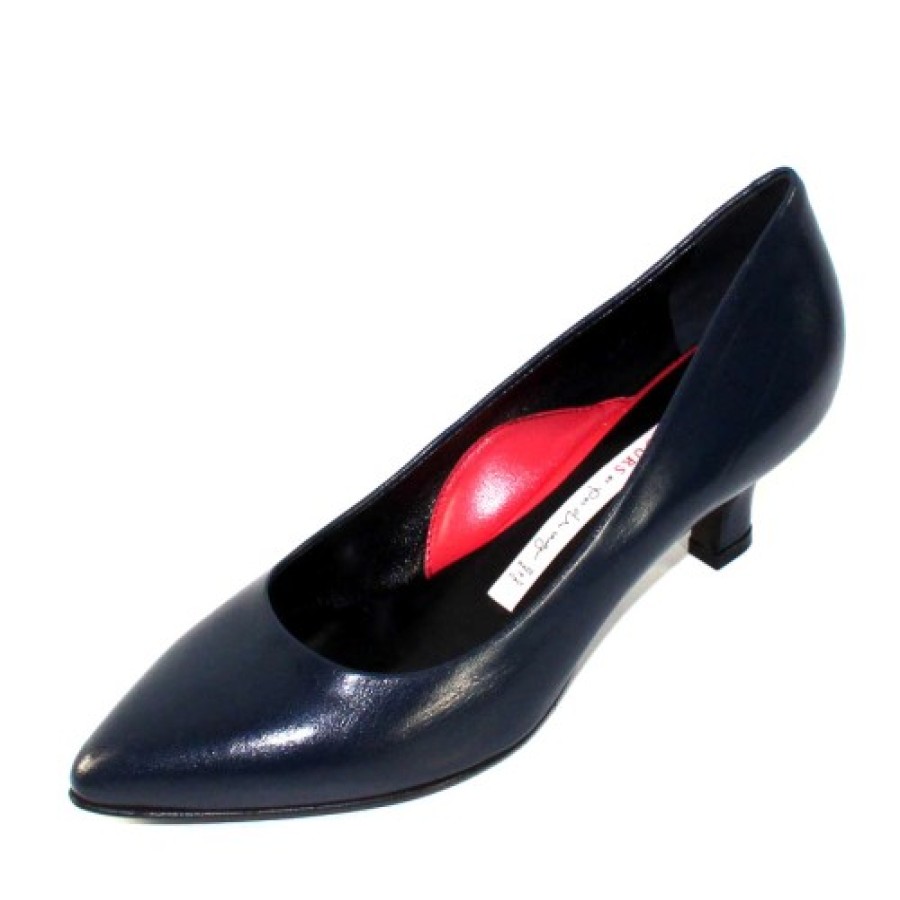 Women'S Pas De Rouge Heels | Pas De Rouge Women'S Janet R225 In Navy Blue Cordoba Leather