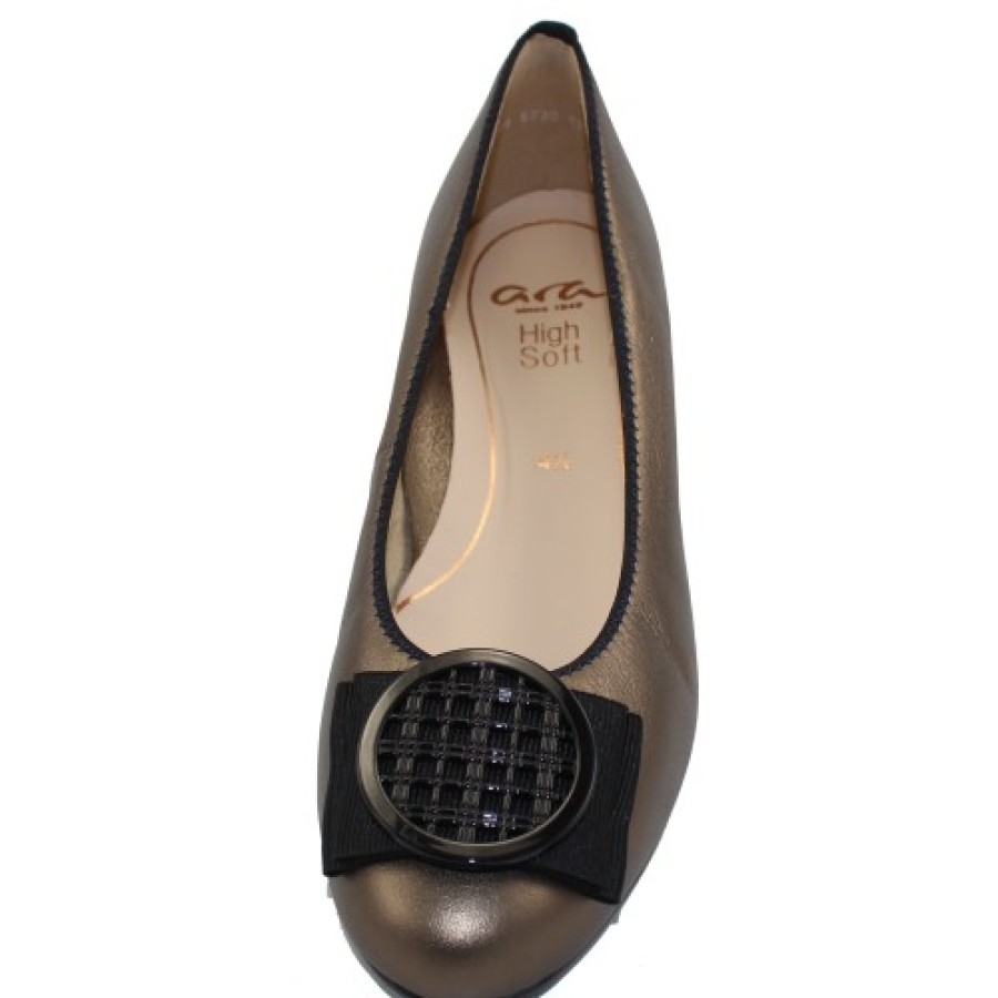 Women'S Ara Pumps | Ara Women'S Bambi In Taiga Metallic Leather