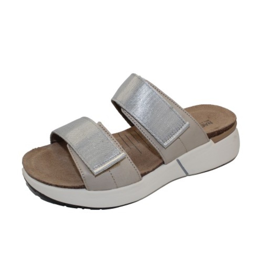 Women'S Naot Platforms | Naot Women'S Calliope In Soft Ivory/Soft Silver Leather /Gray Woven Strap