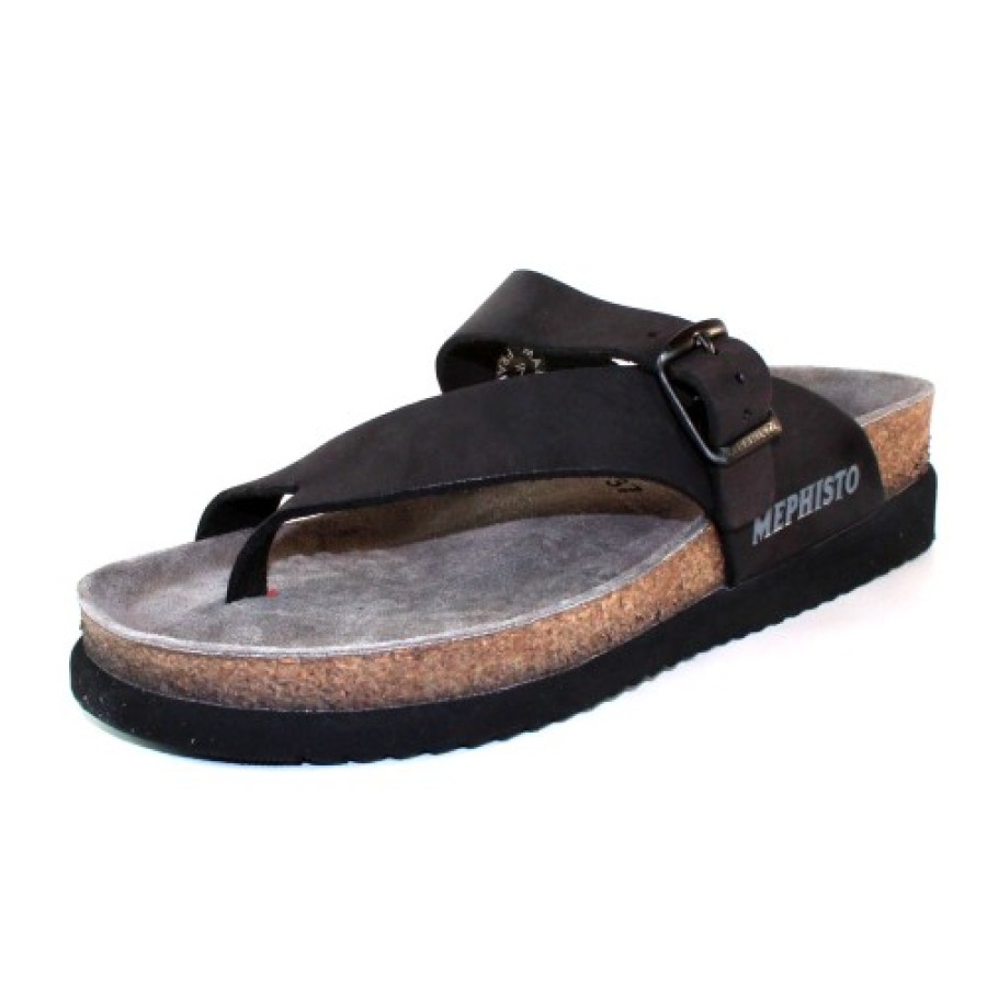 Women'S Mephisto Slides | Mephisto Women'S Helen In Black Nubuck 6000