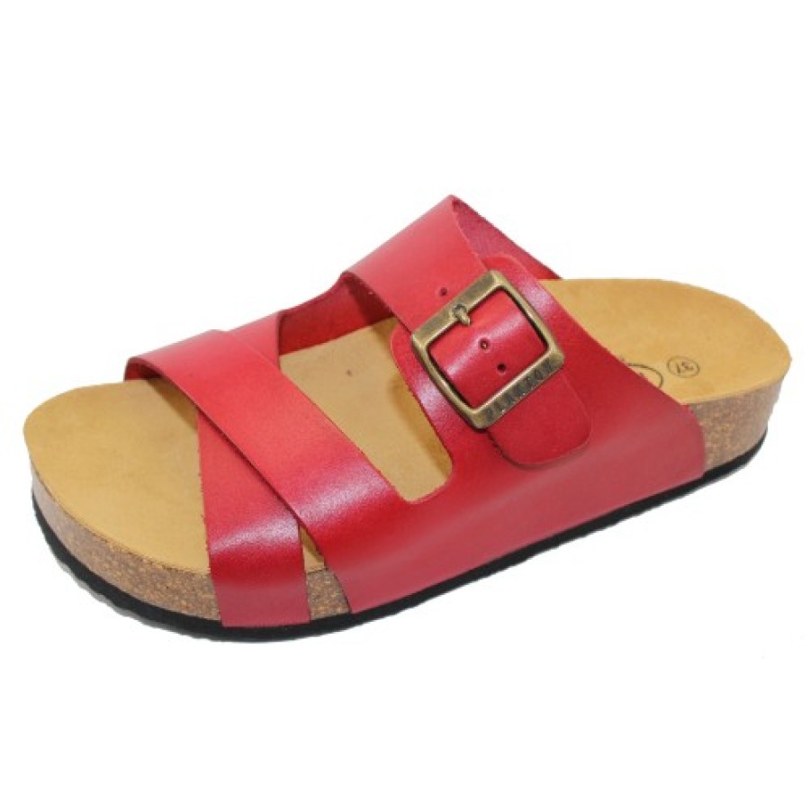 Women'S Plakton Slides | Plakton Women'S 345984 In Grana Vaqueta Waxy Leather