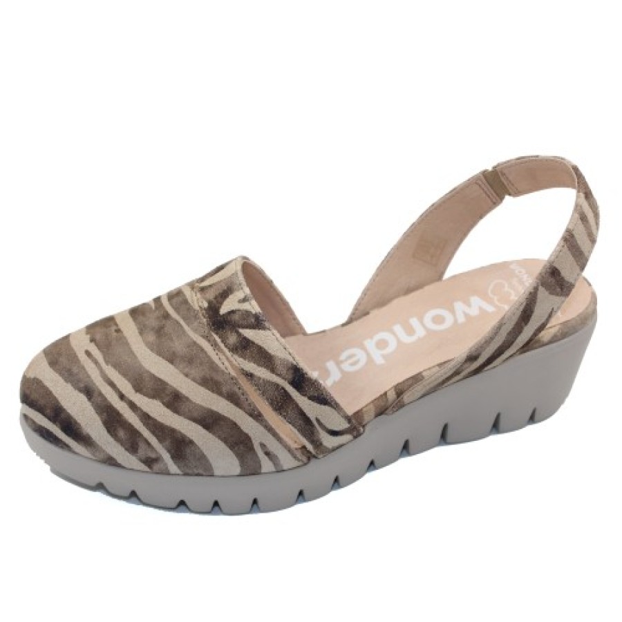 Women'S Wonders Back Straps | Wonders Women'S C-33263 In Zebra Printed Suede