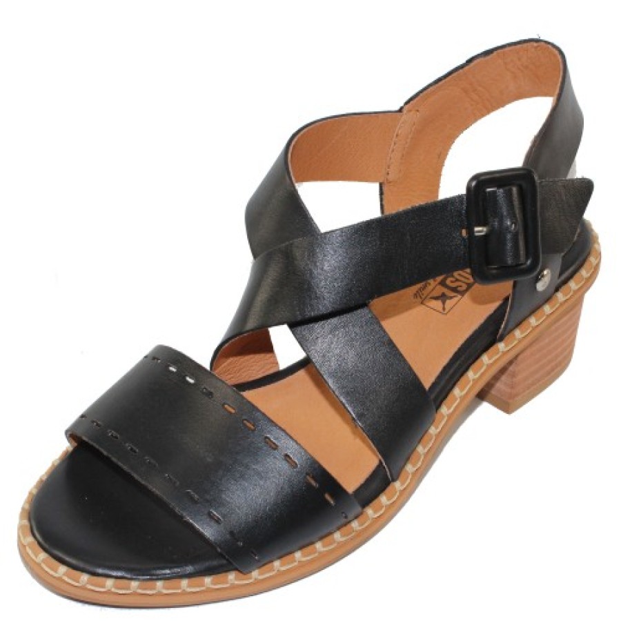 Women'S Pikolinos Back Straps | Pikolinos Women'S Blanes W3H-1892 In Black Calfskin Leather