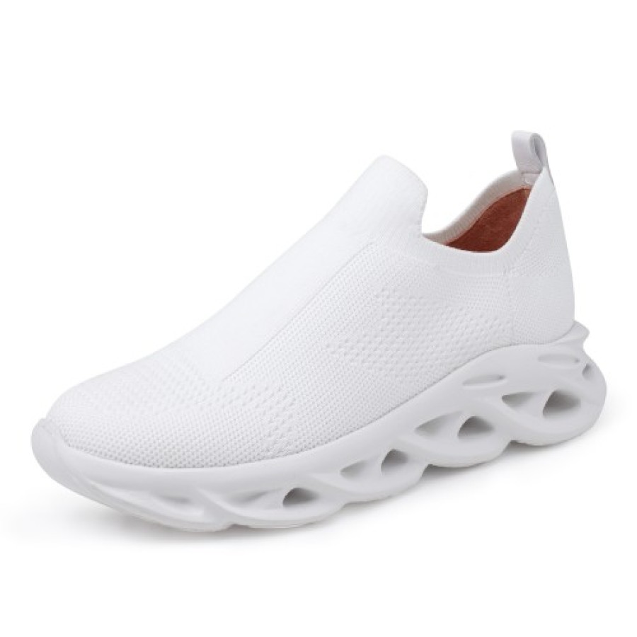 Women'S Yes Brand Shoes Walking | Yes Brand Shoes Women'S Sallie Slip On In White Fabric