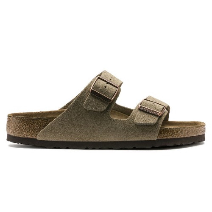 Women'S Birkenstock Walking | Birkenstock Women'S Arizona Soft Footbed In Taupe Suede - Regular Width