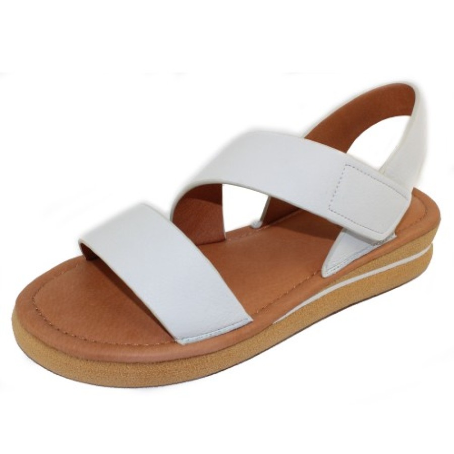 Women'S Yes Brand Shoes Wedges | Yes Brand Shoes Women'S Nebula In White Plonge Leather