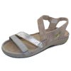 Women'S Naot Footbed | Naot Women'S Whetu In Grey Linen/Soft Silver Leather/Sand Stone Suede