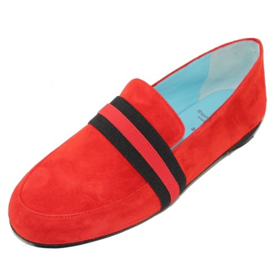 Women'S Thierry Rabotin Slip Ons | Thierry Rabotin Women'S Tempio In Red Suede/Multi Elastic