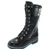 Women'S Valdini Warm Lining | Valdini Women'S Patricia Wp In Black Waterproof Crinkle Patent Leather