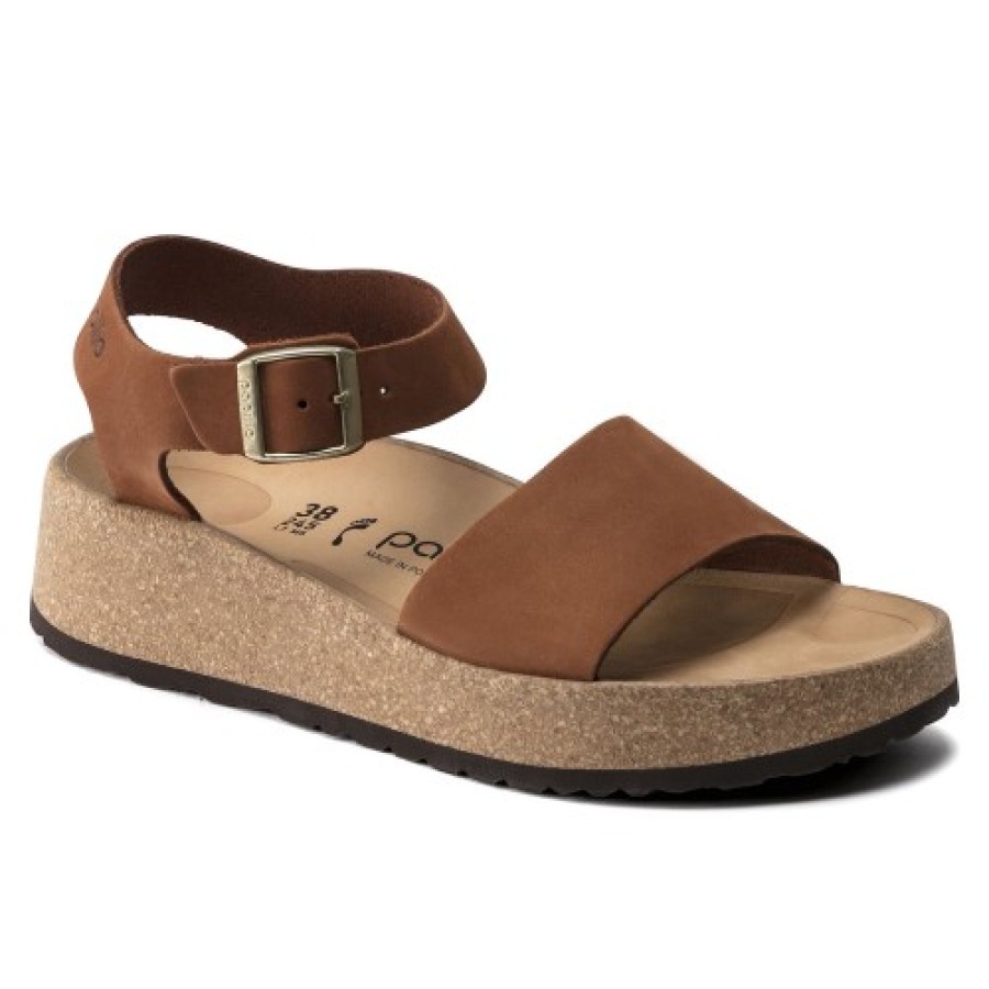 Women'S Birkenstock Travel | Birkenstock Women'S Glenda By Papillio In Pecan Nubuck/Textile