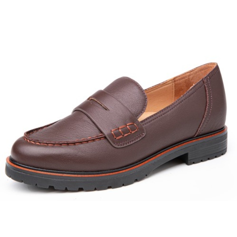 Women'S Yes Brand Shoes Loafers | Yes Brand Shoes Women'S Parker In Chocolate Plonge Leather