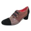 Women'S Pas De Rouge Slip Ons | Pas De Rouge Women'S Lucia 2416 In Black Suede/Brown Metallic