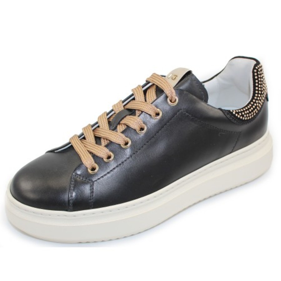 Women'S Nero Giardini Lace Up | Nero Giardini Women'S I205370D In Nero Guanto Leather