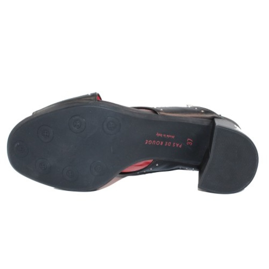 Women'S Pas De Rouge Slingbacks & Backstraps | Pas De Rouge Women'S Fleur 2330 In Black Nappa Leather