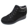 Women'S Mephisto Warm Lining | Mephisto Women'S Ianie In Black Velcalf Suede/Patent Leather 12200/4200