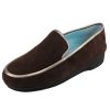 Women'S Thierry Rabotin Slip Ons | Thierry Rabotin Women'S Gabriela In Brown Suede/Satin Nickel Leather