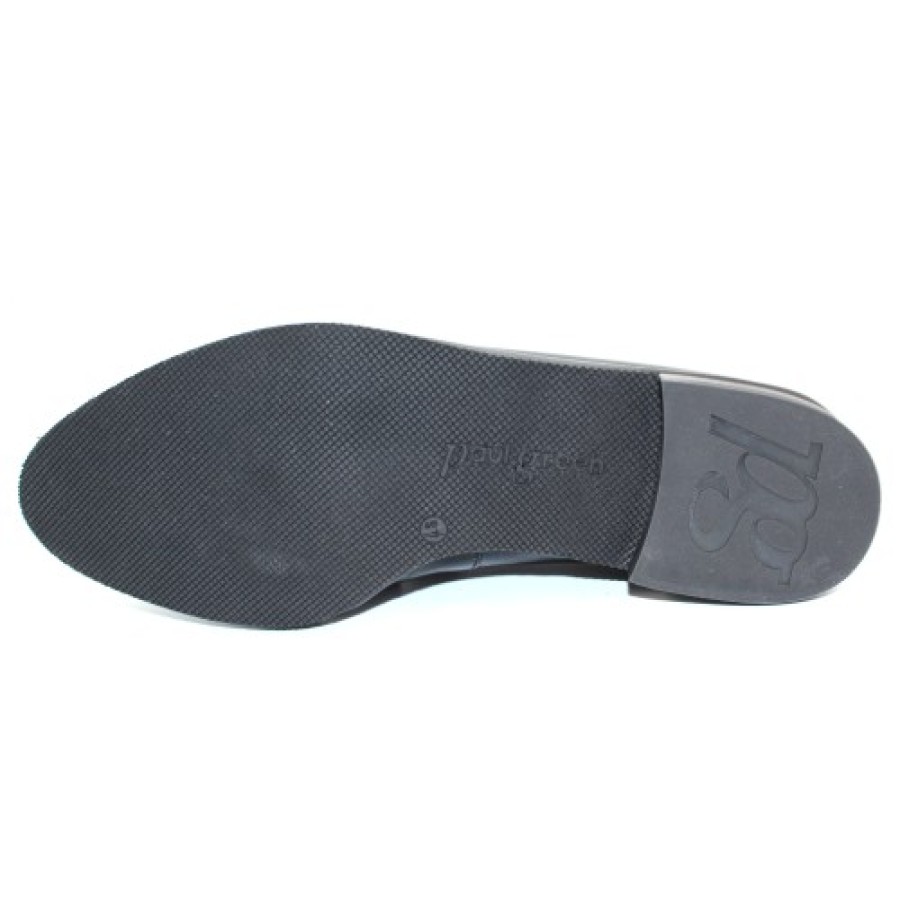 Women'S Paul Green Slip Ons | Paul Green Women'S Newton Flt In Black Brushed Leather