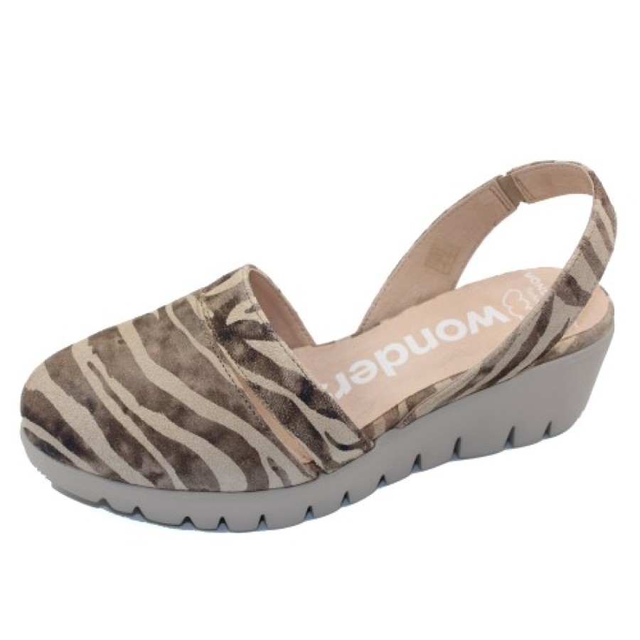 Women'S Wonders Platforms | Wonders Women'S C-33263 In Zebra Printed Suede