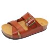 Women'S Plakton Footbed | Plakton Women'S 345984 In Camello Vaqueta Waxy Leather