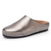 Women'S Yes Brand Shoes Clogs & Mules | Yes Brand Shoes Women'S Brooke In Pewter Metallic Plonge Leather/Kid Suede