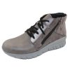 Women'S Naot Platforms | Naot Women'S Polaris In Foggy Gray Leather/Gray Marble Suede/Mirror Leather