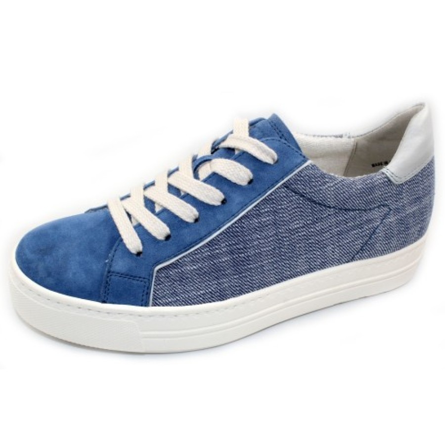 Women'S Paul Green Walking | Paul Green Women'S Remi Sneaker In Jeans Denim Suede