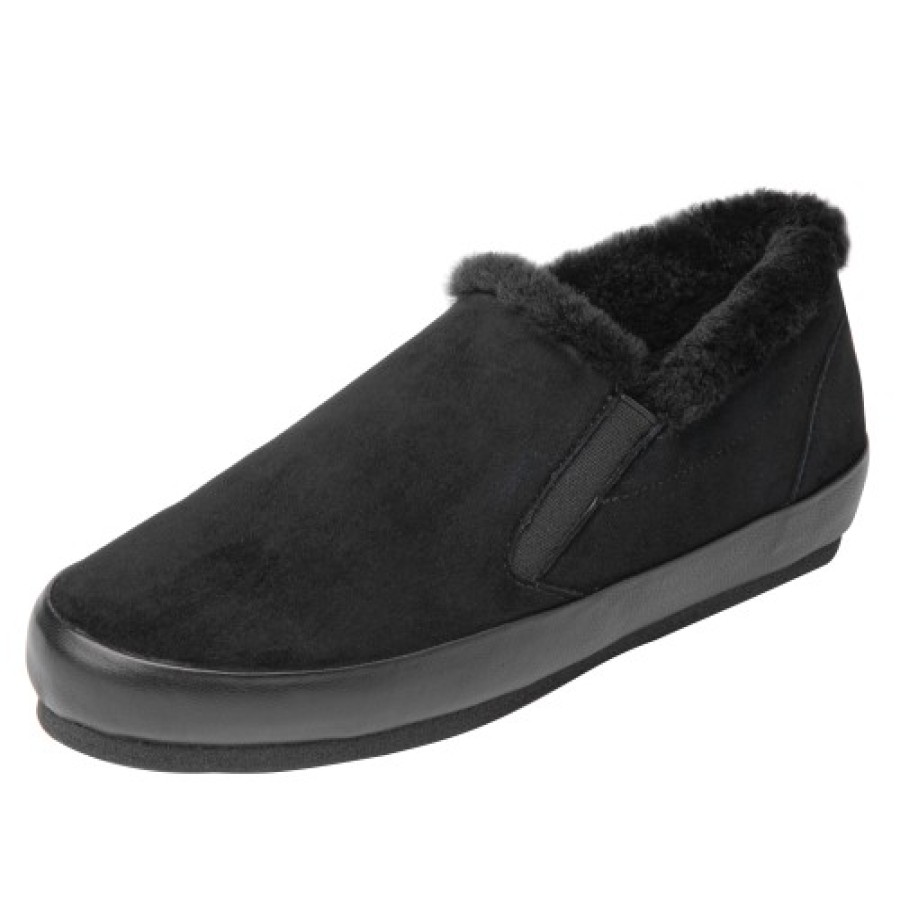 Women'S Yes Brand Shoes Travel | Yes Brand Shoes Women'S Cynthia 2 In Black Water Resistant Suede/Black Fur