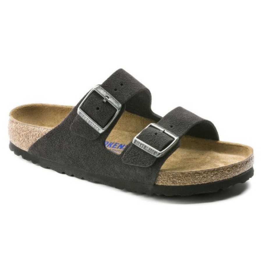 Women'S Birkenstock Travel | Birkenstock Women'S Arizona Soft Footbed In Velvet Gray Suede