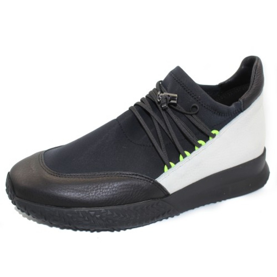 Women'S Arche Fashion | Arche Women'S Andyni In Noir/Noir/Blanc Rocky Leather