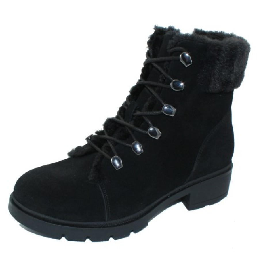 Women'S Valdini Apres Ski | Valdini Women'S Yamila Wp In Black Waterproof Suede