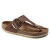 Women'S Birkenstock T-Straps | Birkenstock Women'S Gizeh Big Buckle In Cognac Leather