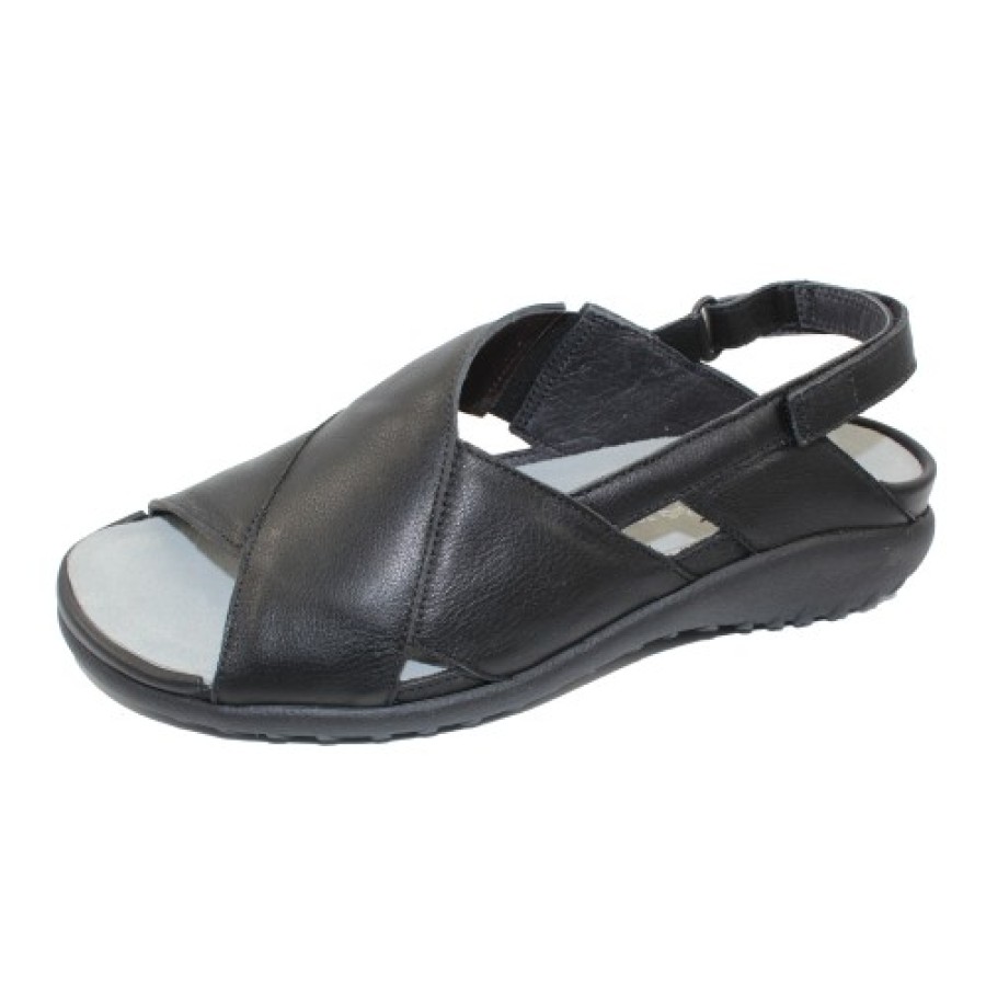 Women'S Naot Wedges | Naot Women'S Niho In Soft Black Leather