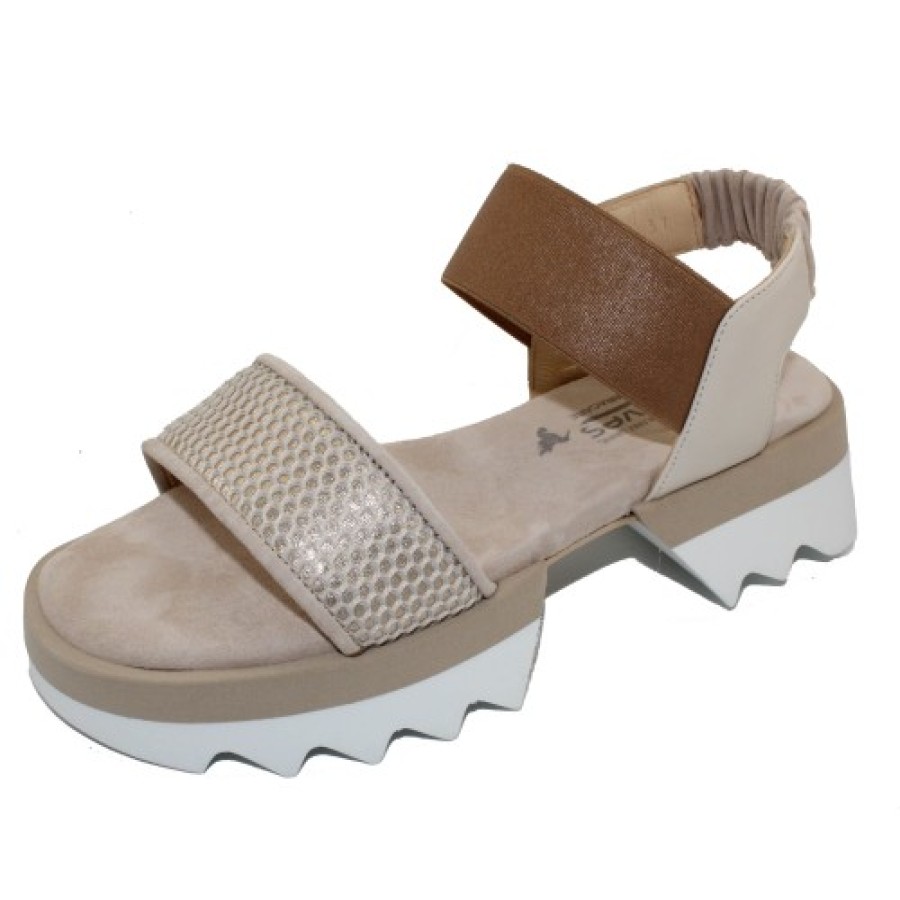 Women'S Softwaves Wedges | Softwaves Women'S Valera 8.74.01 In Creme Velour Suede/Elastic