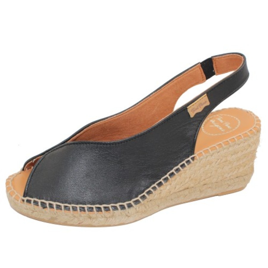 Women'S Toni Pons Wedges | Toni Pons Women'S Laila-P In Black Leather