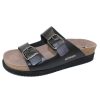 Women'S Mephisto Slides | Mephisto Women'S Harmony In Black Waxy Leather 2800