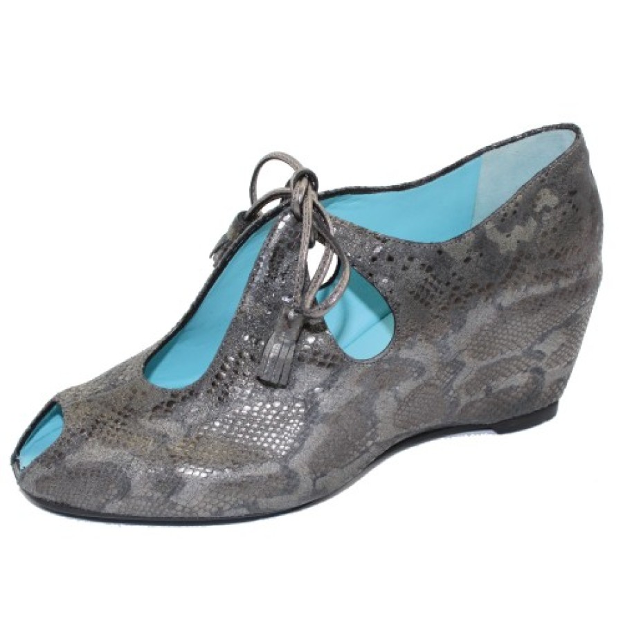 Women'S Thierry Rabotin Oxfords | Thierry Rabotin Women'S Zayne In Pewter Africa Printed Leather