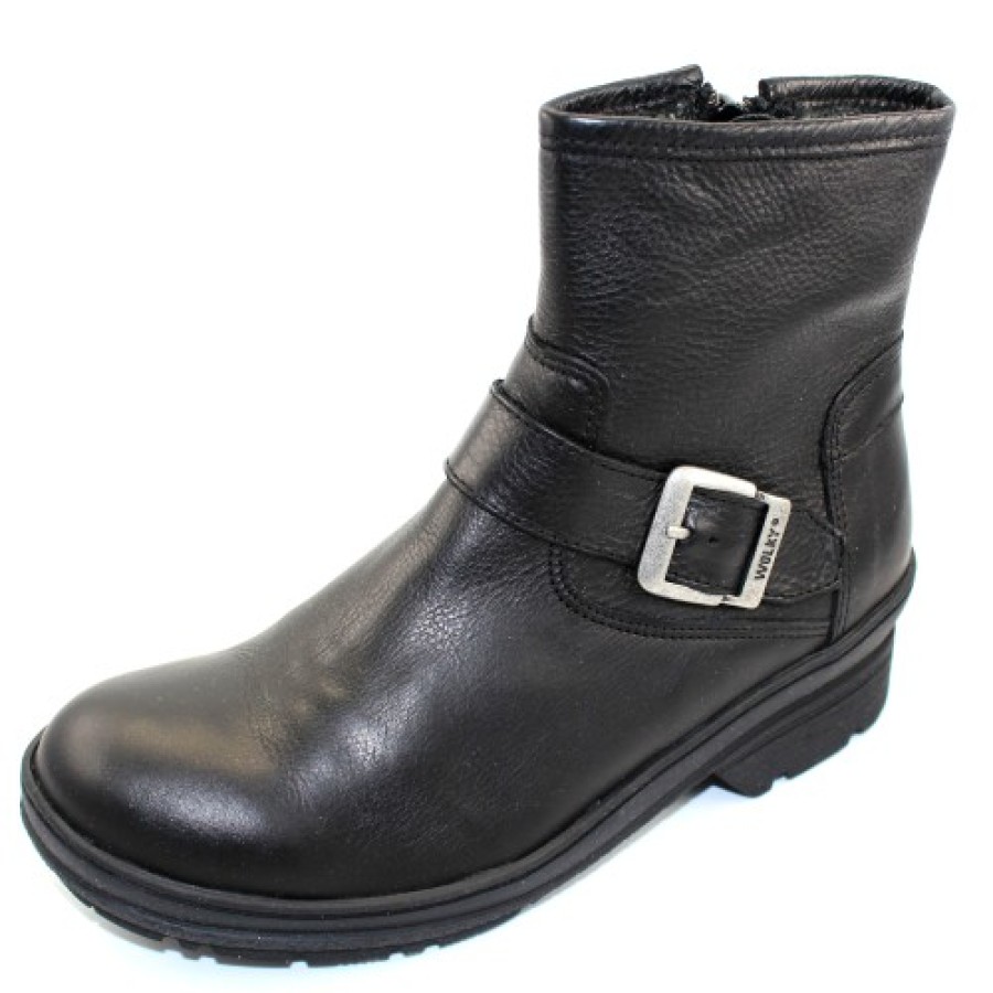 Women'S Wolky Zippers | Wolky Women'S Nitra Wr In Black Leather