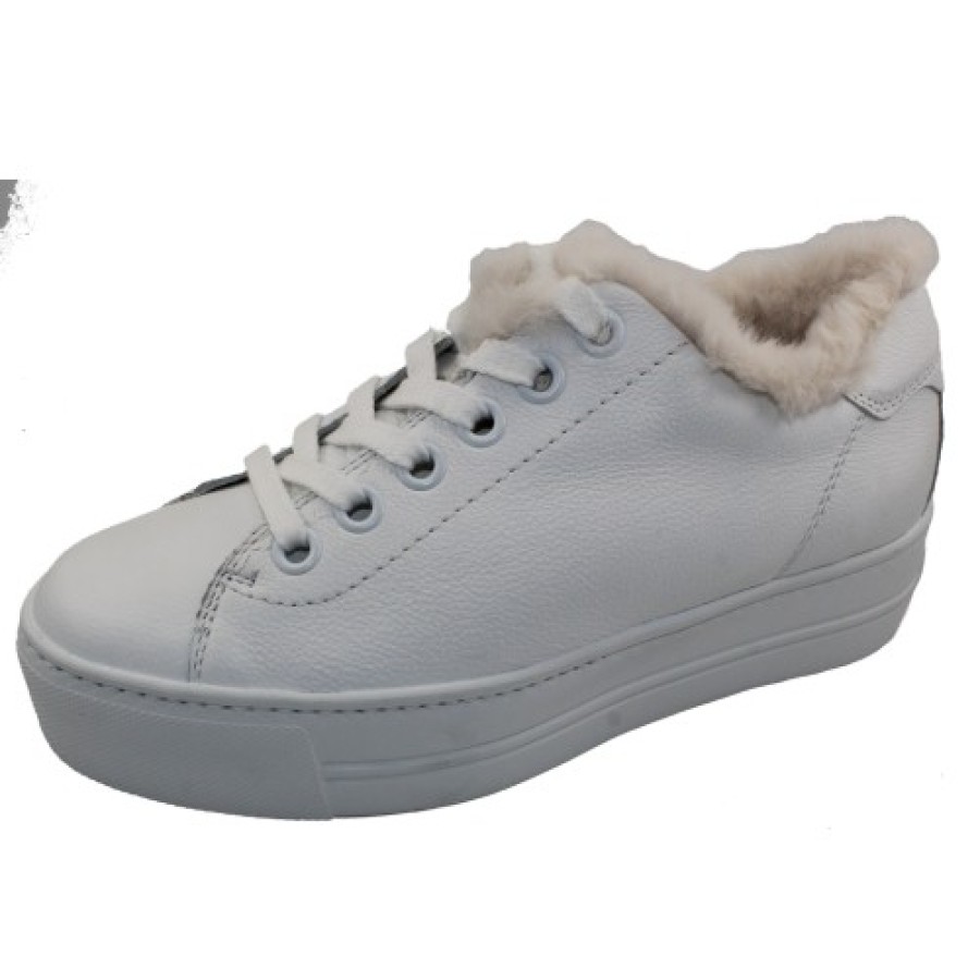 Women'S Paul Green Platforms | Paul Green Women'S Bixby Fluff In White Calfskin Leather