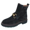 Women'S Paul Green Boots & Booties | Paul Green Women'S Superb Bt In Black Soft Suede