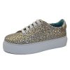 Women'S Thierry Rabotin Platforms | Thierry Rabotin Women'S Alessia In Gold Weave Calfskin Leather