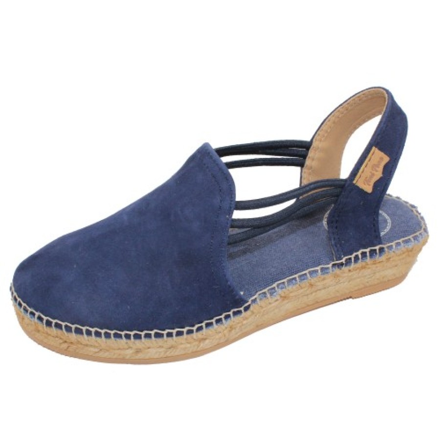 Women'S Toni Pons Wedges | Toni Pons Women'S Nuria In Mari Navy Velour Suede