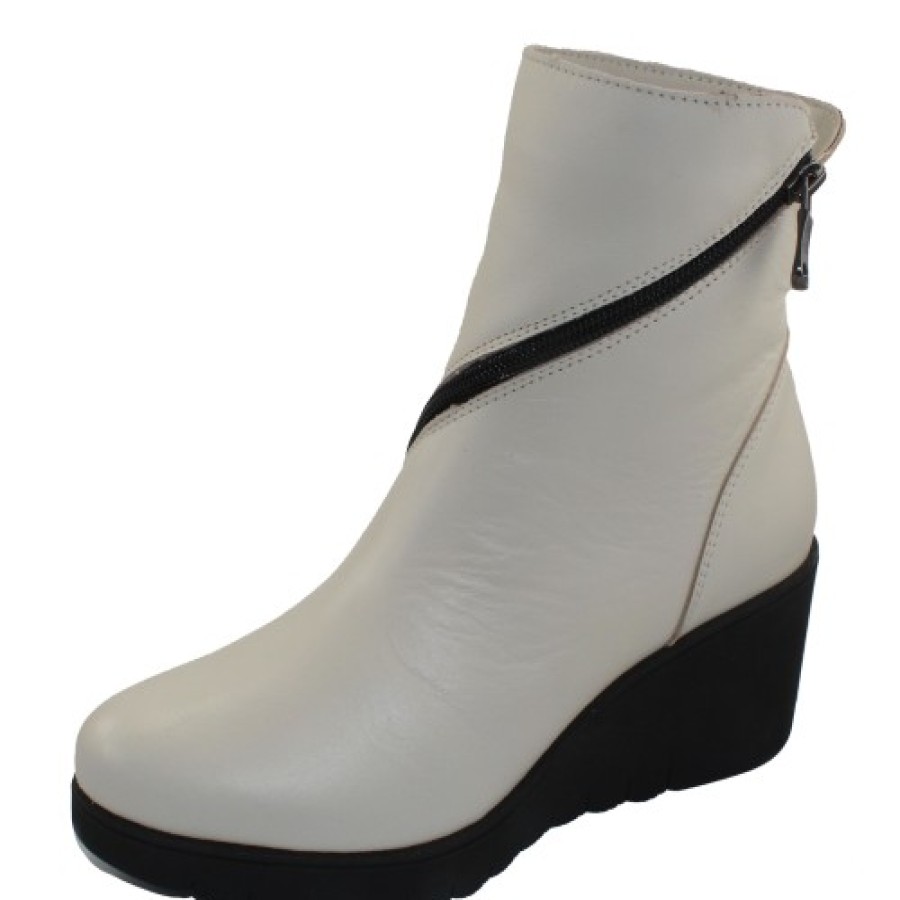 Women'S Paula Urban Boots & Booties | Paula Urban Women'S 15-1205 In Off White Savana Leather