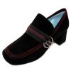 Women'S Thierry Rabotin Slip Ons | Thierry Rabotin Women'S Mellin In Black/Burgundy Suede/Trim